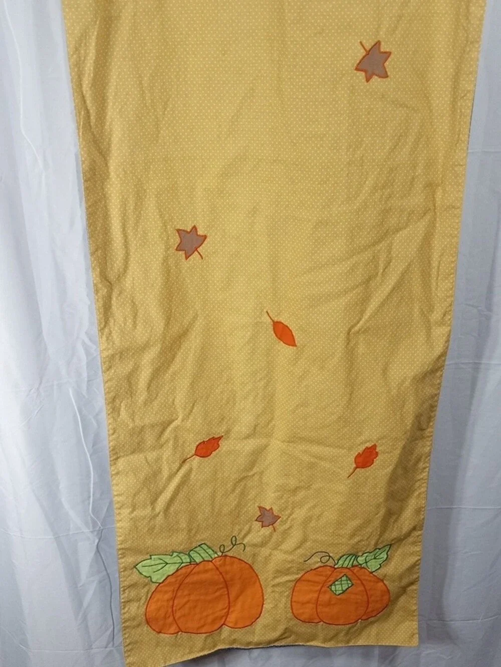 Festive Pumpkin and Snowman Table Runner Double Sided